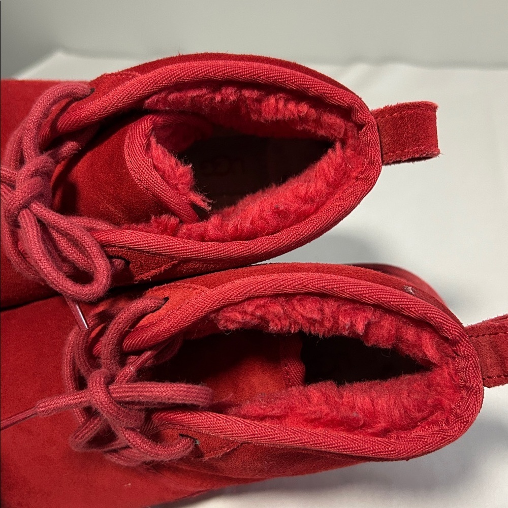 Kids Ugg Neumel II Red Suede Leather Boots Size 5 - Picture 6 of 14